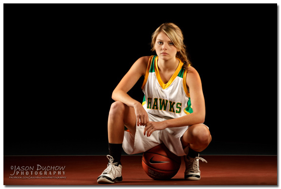 Basketball themed senior portrait