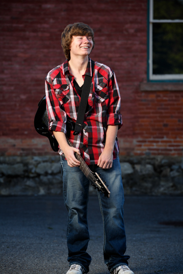 Senior Photo with electric guitar