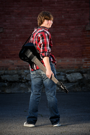 Senior Photo with electric guitar