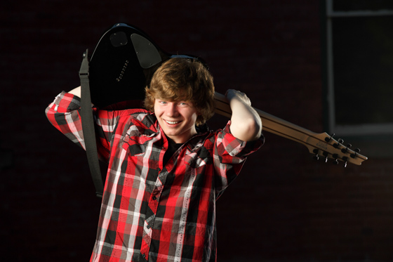 Senior Photo with electric guitar