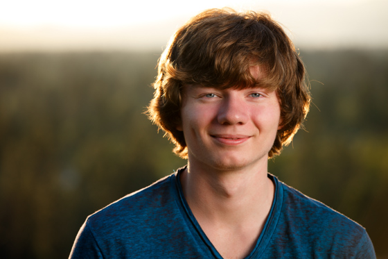 Senior photos of Connor from the Moscow High School class of 2014 taken in Coeur d'Alene Idaho