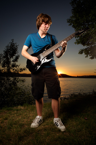 Sunset senior portrait by Lake Coeur d'Alene