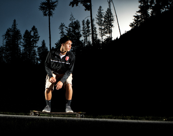 skateboarding senior photo