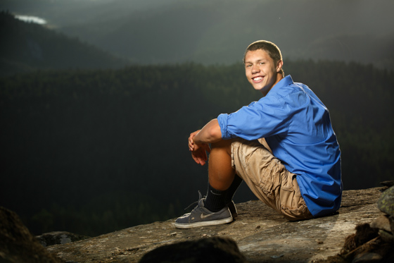 Senior photos of Jeremiah from the Sandpoint High School class of 2014 taken near Sandpoint Idaho