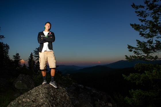 Senior photos of Jeremiah from the Sandpoint High School class of 2014 taken near Sandpoint Idaho