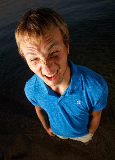 Intentionally goofy portraits called Bobble Head Portraits taken by Jason Duchow with a wide angle lens on a full frame camera.
