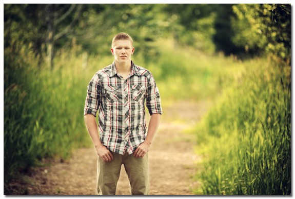 senior portrait on a path