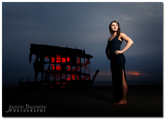 Senior portraits taken at the wreck of the Peter Iredale