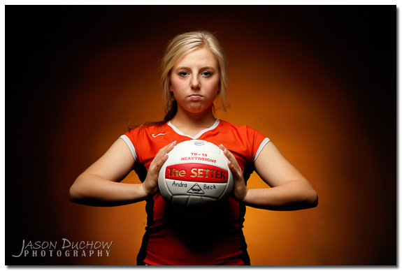 Volleyball studio portrait with Jason Duchow Photography